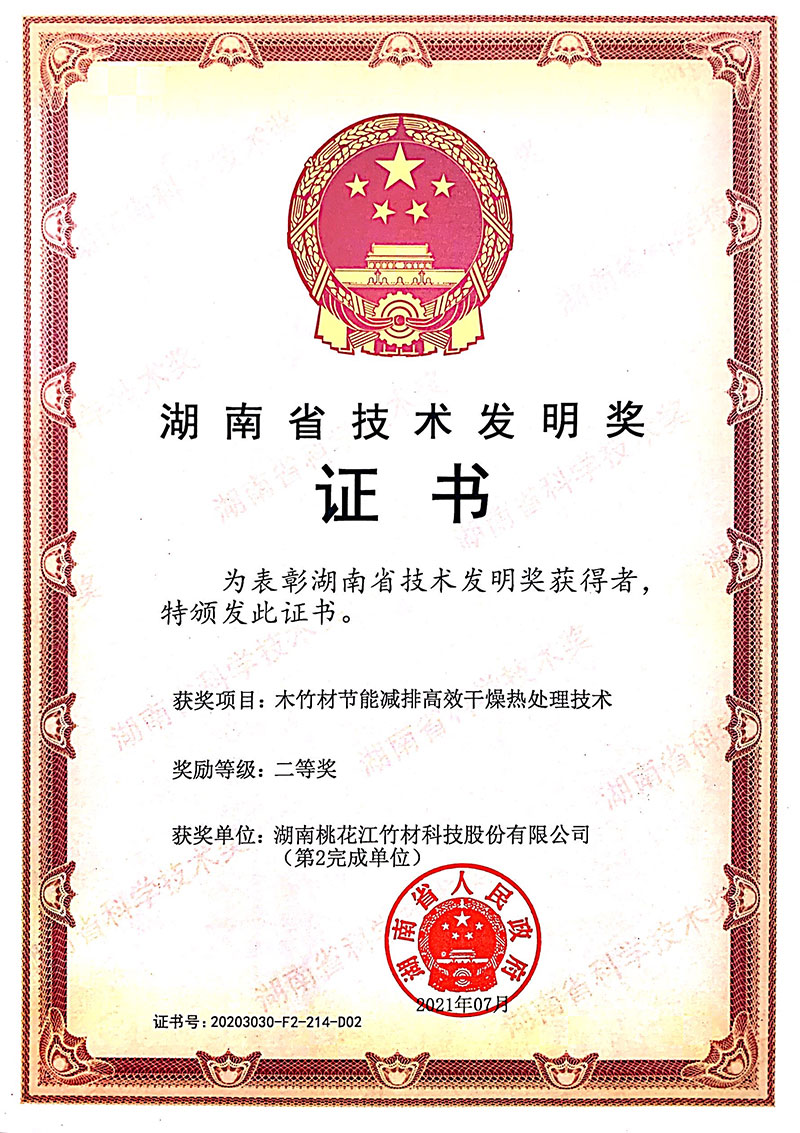 桃花江榮獲“湖南省技術(shù)發(fā)明獎”